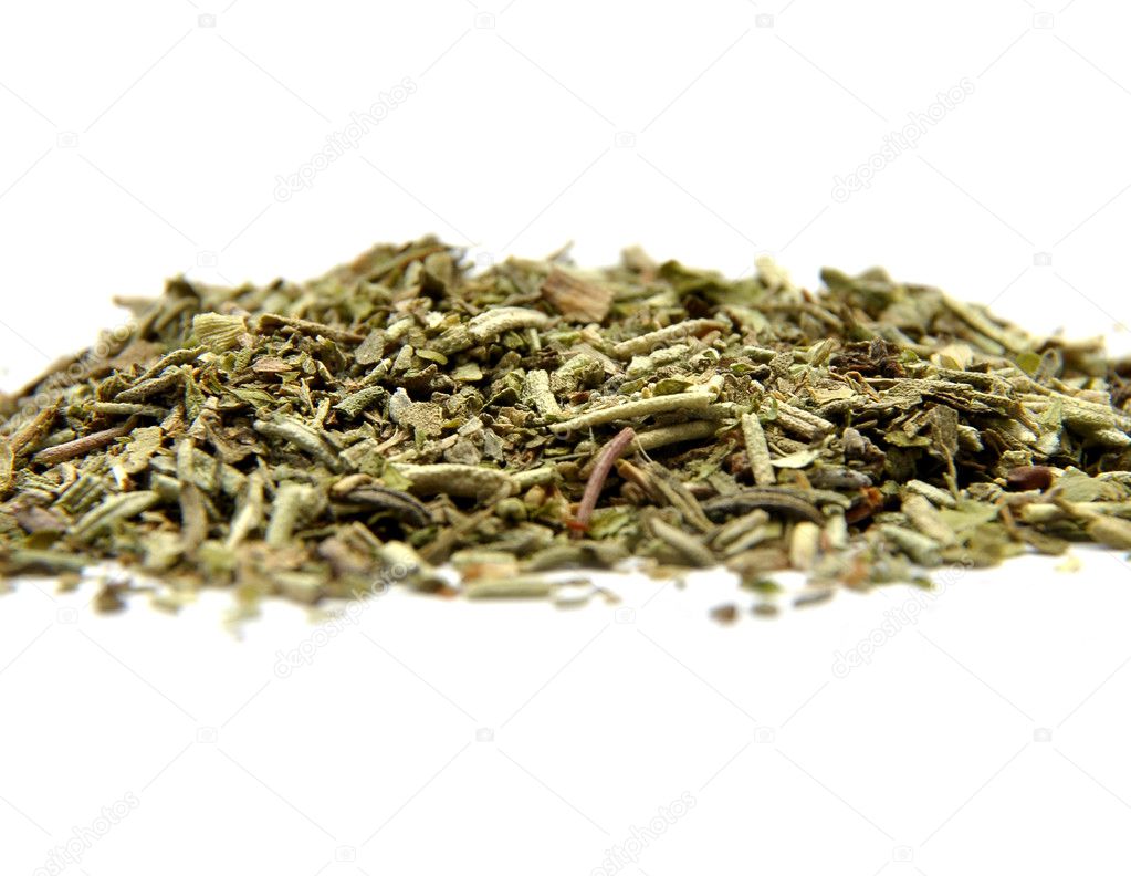 Dried mixed herbs on white — Stock Photo © lantapix 4704633