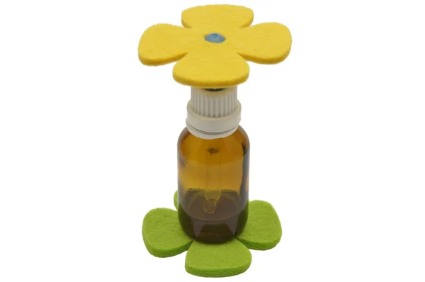 stock image Bach flower remedies and felt decoration