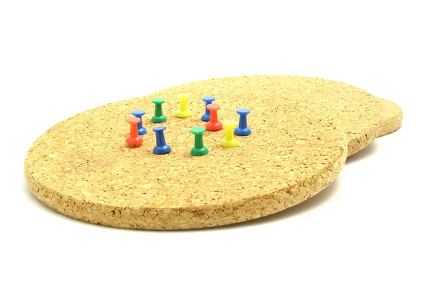 Cork Disk Muli Coloured Pins — Stock Photo, Image