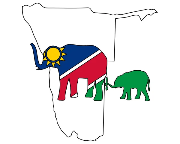 Namibia elephants — Stock Photo, Image