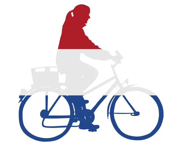 オランダ女性が自転車に — ストック写真