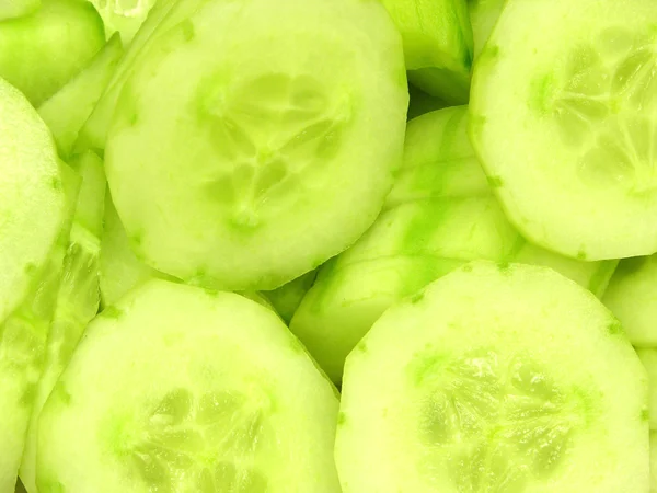 Slices of cucumber in a close-up view — Stock Photo, Image