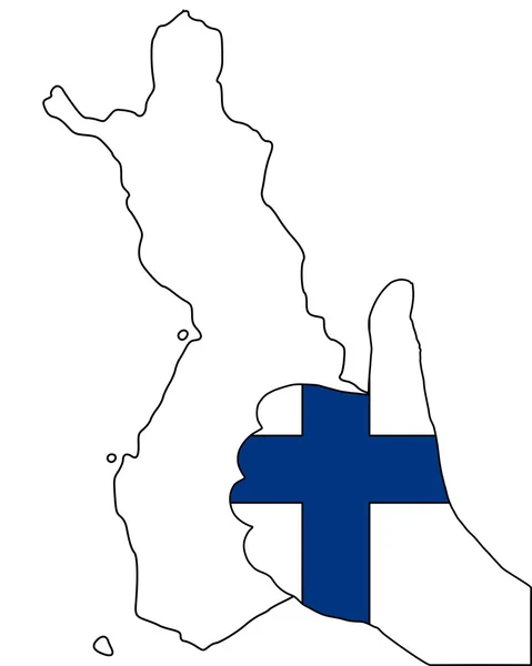 Finland hand signal — Stockfoto