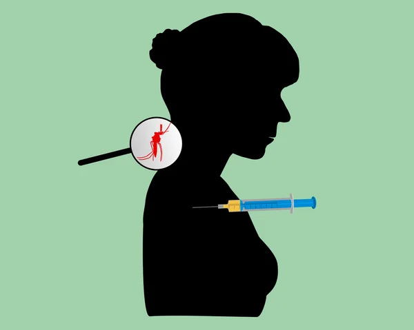 Black Silhouette Woman Gets Immunization — Stock Photo, Image