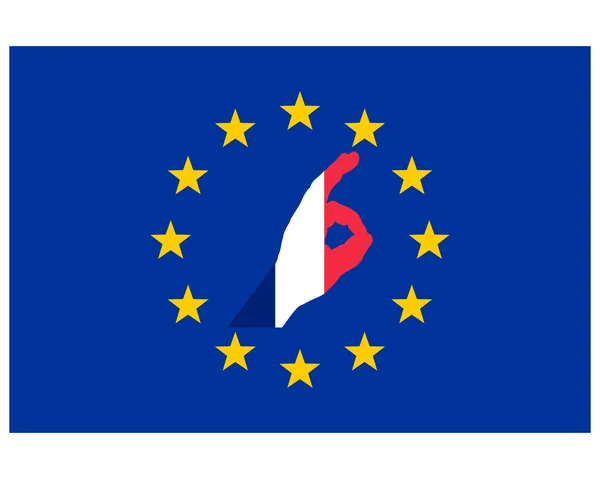 Французька Пальцем Сигналу Європі — стокове фото