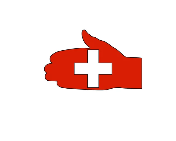 Zwitserland hand signaal — Stockfoto
