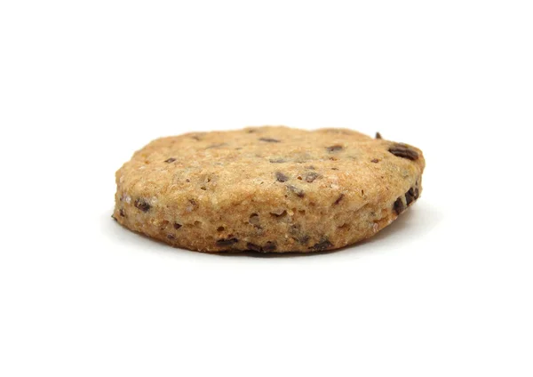 Čokoládové Celozrnná Cookie Bílém Pozadí — Stock fotografie
