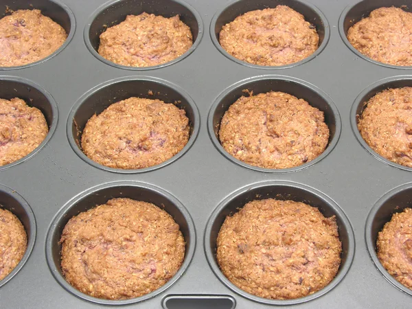Muffins Framboesa Uma Panela Bolo Muffin — Fotografia de Stock
