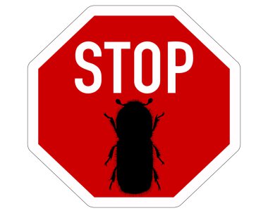 Bark-beetle stop sign clipart