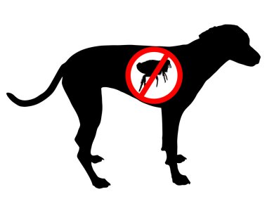 Dog flea prohibition sign clipart