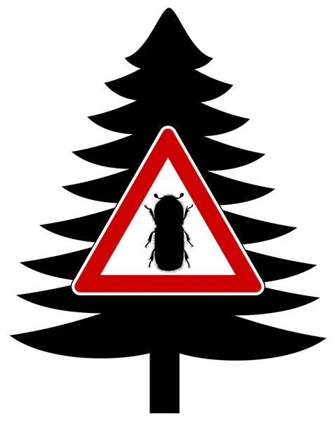 Semn de atenție pentru gândaci-scoarță — Fotografie, imagine de stoc