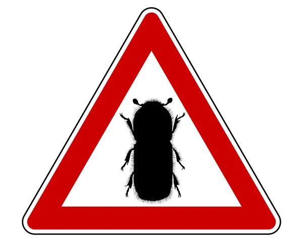 Señal de atención de escarabajo corteza — Foto de Stock