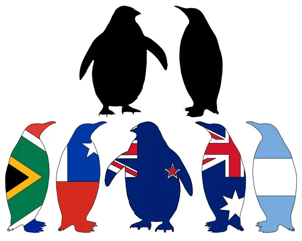 stock image Penguin flags