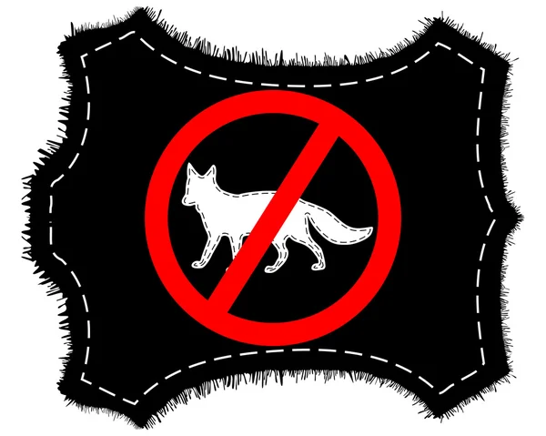 Proibição sinal de pele de raposa — Fotografia de Stock