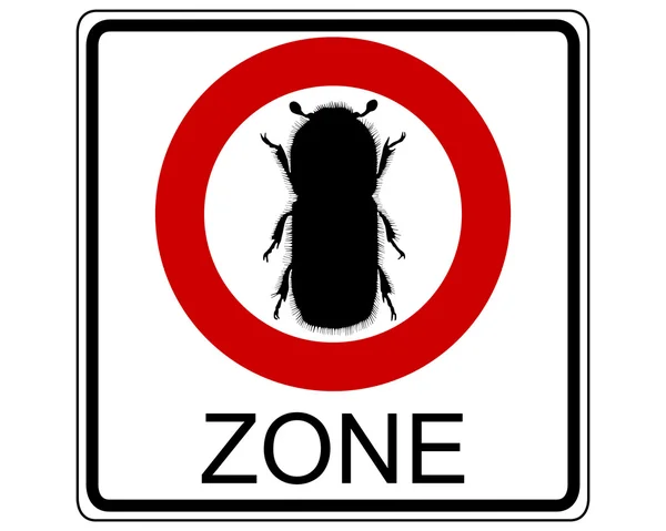 Bark-beetle traffic sign — Stock Photo, Image