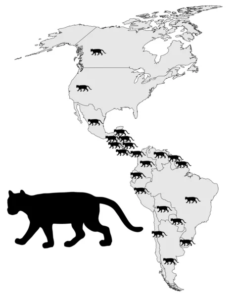 Карта диапазона пумы — стоковое фото