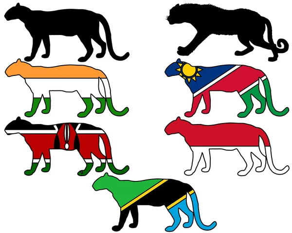 Leopárdok zászlók — Stock Fotó