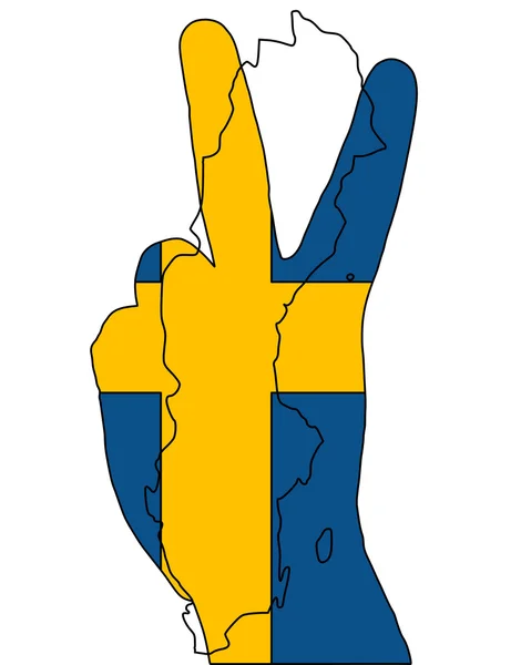 스웨덴어 손가락 신호 — 스톡 사진