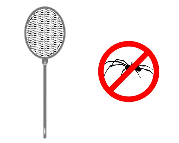 Spider swat with prohibition sign for spiders — Stock Photo, Image