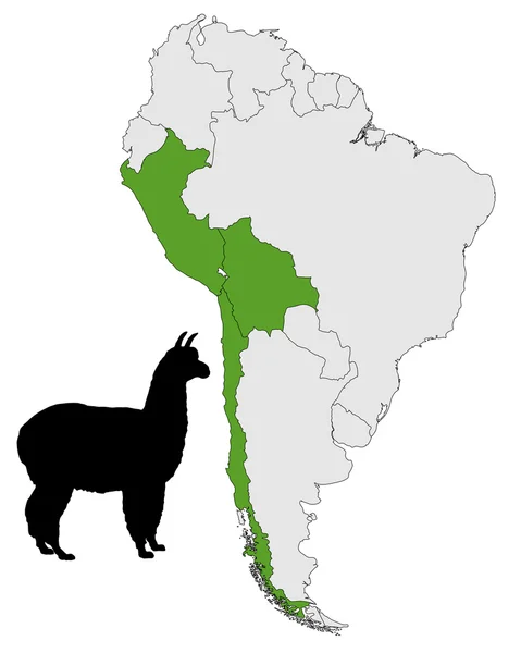 stock image Alpaca range map