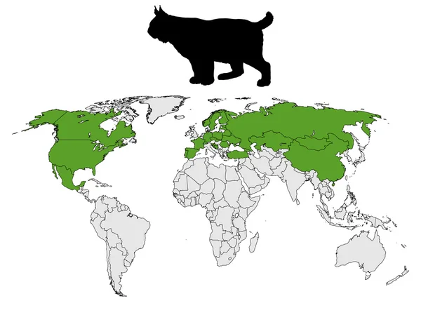 Mapa del rango de Lynx —  Fotos de Stock