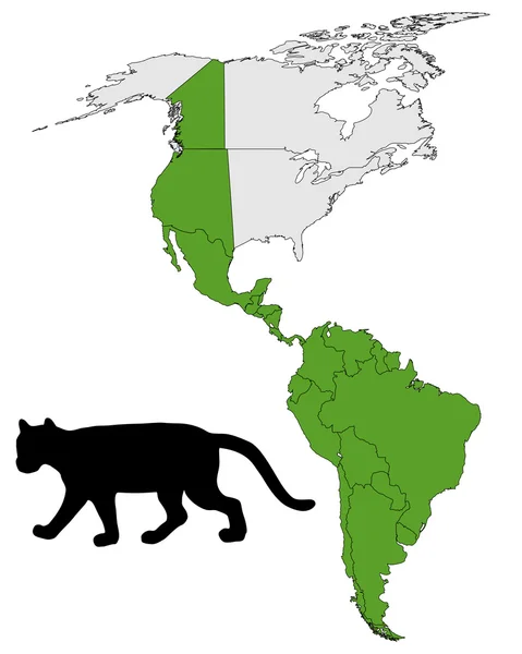 Mappa della gamma Cougar — Foto Stock