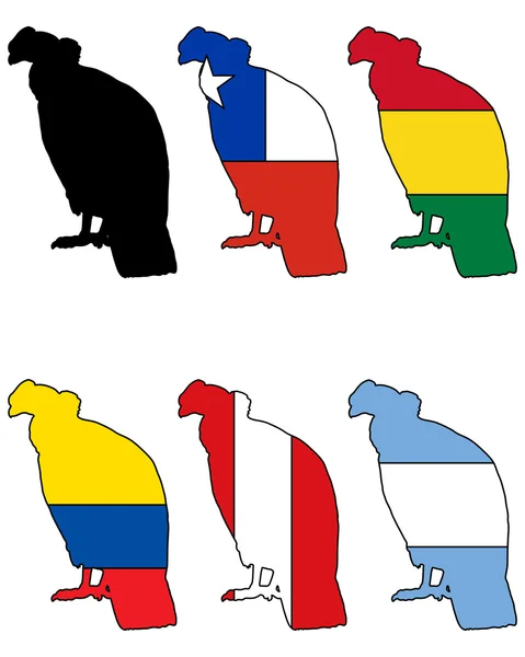 Andean Condor flags — Stock Photo, Image