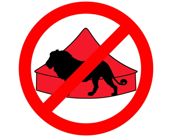 Lion in circus prohibited — Stockfoto