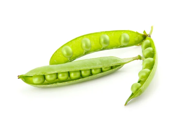 Green Ripe Pea Vegetable Isolated White Background — Stock Photo, Image