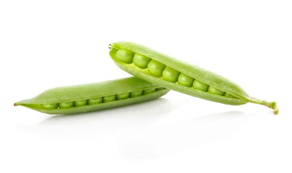 Green Ripe Pea Vegetable Isolated White Background — Stock Photo, Image