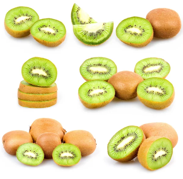 Set of Fresh Kiwi Fruits Isolated — Stock Photo, Image