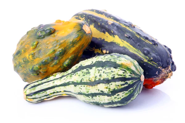 Ώριμα Κολοκύνθη Διακοσμητικά Λαχανικά Που Απομονώνονται Λευκό Φόντο — Φωτογραφία Αρχείου