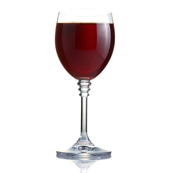 Rode wijn in een geïsoleerd glas — Stockfoto