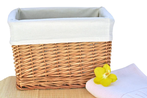 Basket orchid towel — Stock Photo, Image