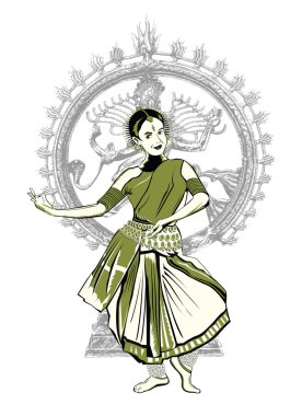 Indian dance performer clipart