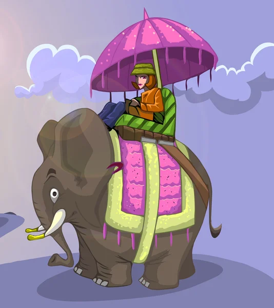 Koning stijl olifant rijden — Stockfoto
