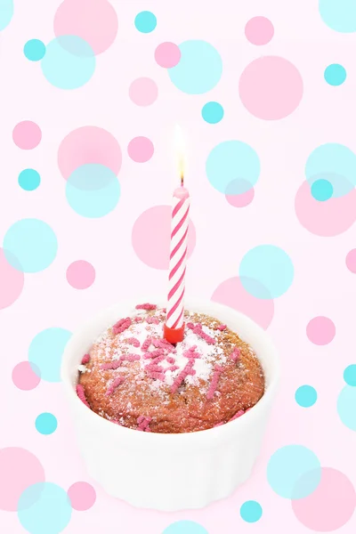 Cupcake med ljus — Stockfoto