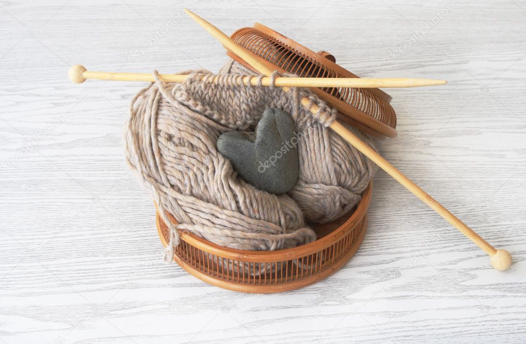 Basket for knitting