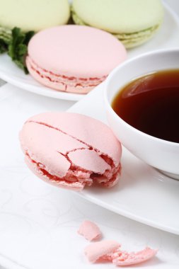 Macaroons and coffee clipart