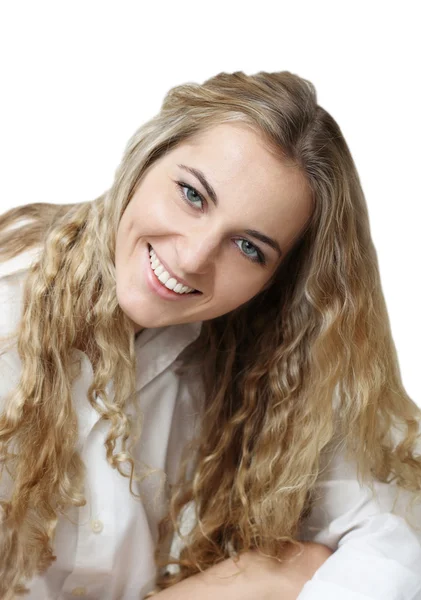 Portrait Beauty Young Blond Smiling Girl — Stock Photo, Image