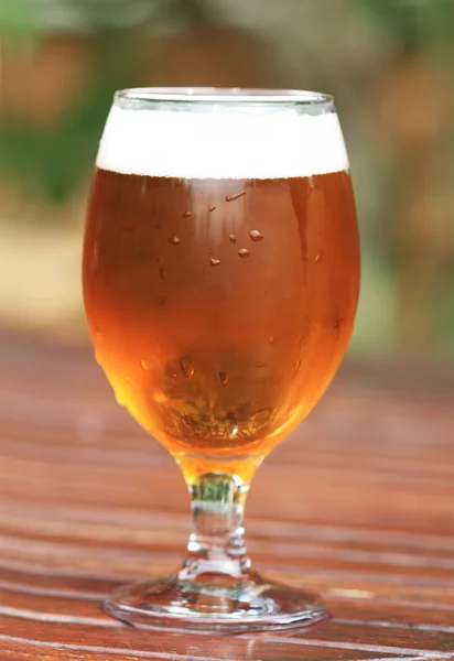 Один стакан светлого пива — стоковое фото