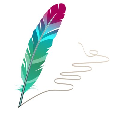 Many-coloured feather clipart