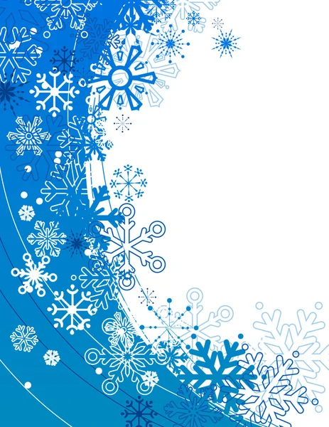 Fond avec flocons de neige contour — Image vectorielle