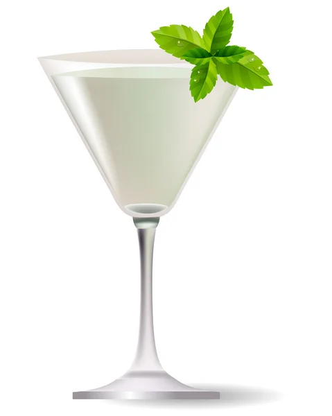 Cocktail mit Minzblättern — Stockvektor