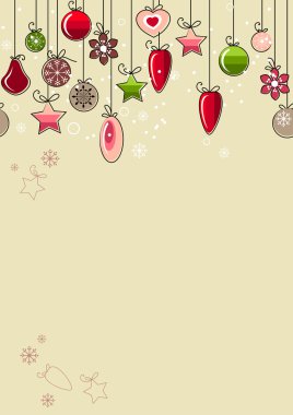 Christmas background with contour balls clipart