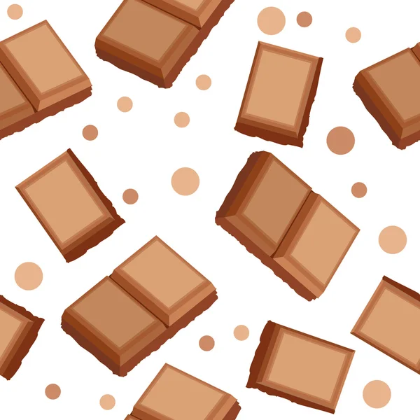 Χωρίς ραφή πρότυπο με κομμάτια σοκολάτας — Διανυσματικό Αρχείο