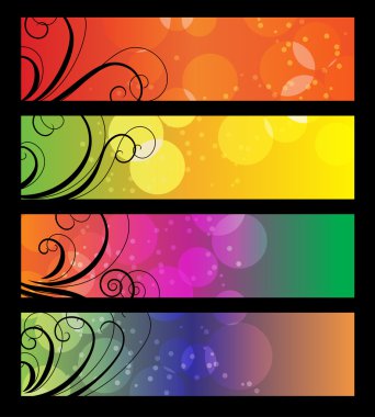 Banners, headers with abstract lights. clipart