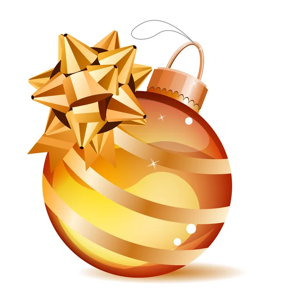 Christmas gold ball isolated — Stock Vector