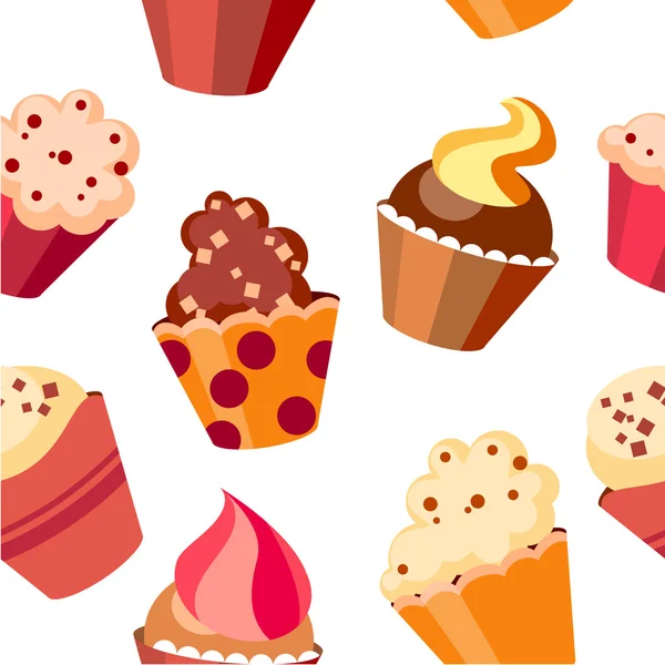 Άνευ ραφής cupcake μοτίβο — Διανυσματικό Αρχείο