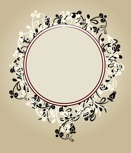 Hermoso marco floral ornamentado — Vector de stock